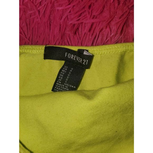 "Spoiled" Forever 21 Tube Top Womens Small Neon Green - Picture 2 of 2